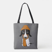 Piebald Dachshund Cute Hipster Dog Tote Bag (Achterkant)