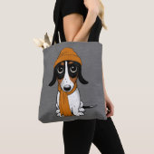 Piebald Dachshund Cute Hipster Dog Tote Bag (Dichtbij)