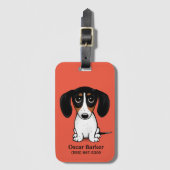 Piebald Dachshund Cute Puppy Dog Bagagelabel (Voorkant (verticaal))