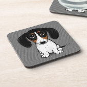 Piebald Dachshund Cute Puppy Dog Bier Onderzetter (Linkerzijde)