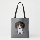 Piebald Dachshund Cute Puppy Dog Canvas tas (Voorkant)