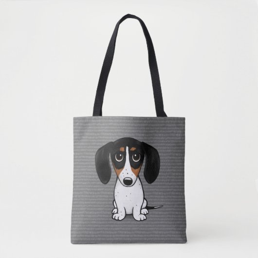 Piebald Dachshund Cute Puppy Dog Canvas tas (Voorkant)