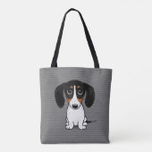 Piebald Dachshund Cute Puppy Dog Canvas tas (Achterkant)
