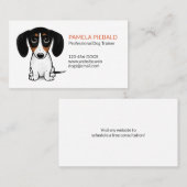 Piebald Dachshund | Cute Puppy Dog Cartoon Visitekaartje (Voorkant / Achterkant)