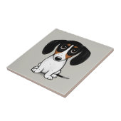 Piebald Dachshund| Cute Puppy Dog Ceramic Tile Tegeltje (Zijkant)