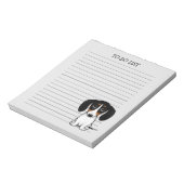 Piebald Dachshund Cute Puppy Dog Lond Notitieblok (Linkerzijde)