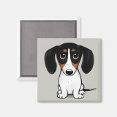 Piebald Dachshund | Cute Puppy Dog Magnet (Voorkant / Achterkant)