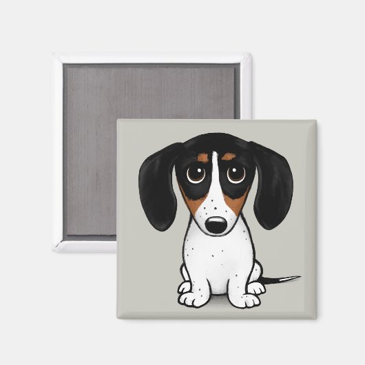 Piebald Dachshund | Cute Puppy Dog Magnet (Voorkant / Achterkant)