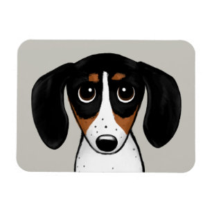 Piebald Dachshund Cute Puppy Dog Magnet Magneet