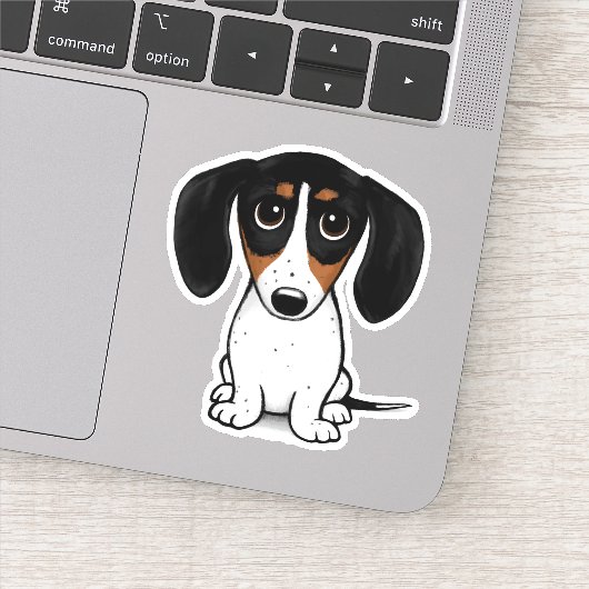Piebald Dachshund | Cute Puppy Dog Sticker (Detail)