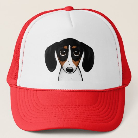 Piebald Dachshund Cute Puppy Dog Trucker Pet (Voorkant)