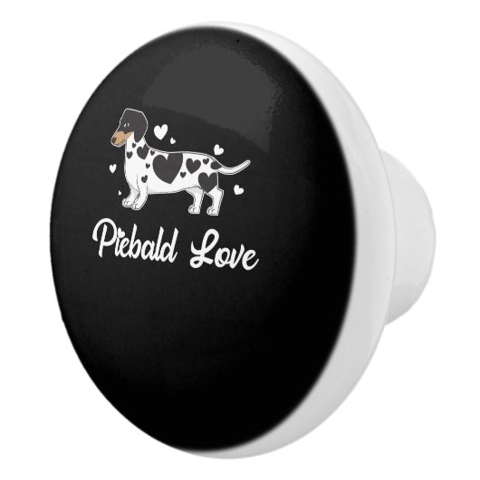 Piebald Dachshund Dog Eigenaar Gift Keramische Knop (Rechts)