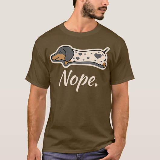 Piebald Dachshund Dog Lazy Nope Dachsie Wiener T-shirt (Voorkant)