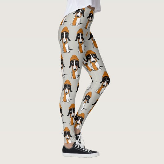 Piebald Dachshund| Hipster Dog gepatenteerd Leggings (Rechts)
