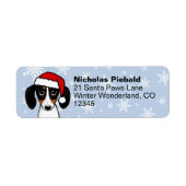 Piebald Dachshund Kerst Hond Retouradres Etiket (Voorkant)