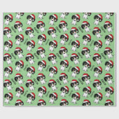 Piebald Dachshund Kerstmis Aangepaste Naam Leuke H Cadeaupapier (Vlak)