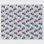 Piebald Dachshund Kerstmis Aangepaste Naam Leuke H Cadeaupapier (Vlak)