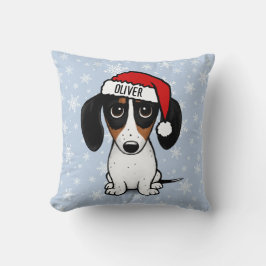 Piebald Dachshund Kerstmis Aangepaste Naam Leuke H Kussen