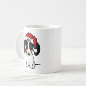 Piebald Dachshund Santa Hond Aangepaste naam Koffiemok (Voorkant links)