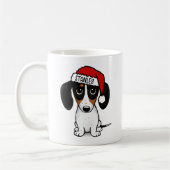 Piebald Dachshund Santa Hond Aangepaste naam Koffiemok (Links)