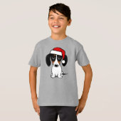 Piebald Dachshund Santa Leuke Wiener Hond T-shirt (Voorkant volledig)