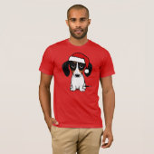 Piebald Dachshund Santa Leuke Wiener Hond T-shirt (Voorkant volledig)