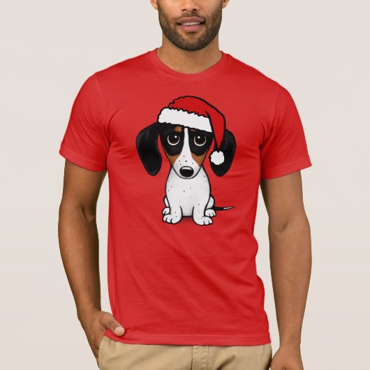 Piebald Dachshund Santa Leuke Wiener Hond T-shirt (Voorkant)