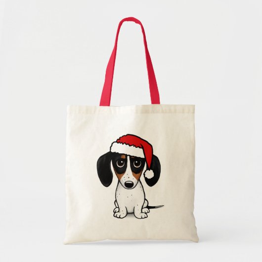 Piebald Dachshund Santa Leuke Wiener Hond Tote Bag (Voorkant)