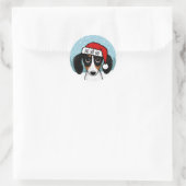 Piebald Dachshund Santa Schattige Wiener Dog Custo Ronde Sticker (Tas)