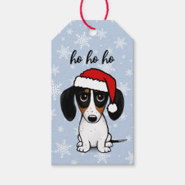 Piebald Dachshund Santa Schattige Wiener Hondenker Cadeaulabel