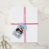 Piebald Dachshund Santa Schattige Wiener Hondenker Cadeaulabel (Met Touw)