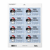 Piebald Dachshund Schattige Dog Christmas Naar Van Etiket (Full Sheet)