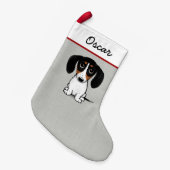 Piebald Dachshund Schattige Dog Persoonlijk Kleine Kerstsok (Voorkant (Hangend))