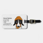Piebald Dachshund Schattige Hipster Dog Bagagelabe Bagagelabel (Voorkant horizontaal)