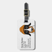 Piebald Dachshund Schattige Hipster Dog Bagagelabe Bagagelabel (Voorkant verticaal)