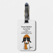 Piebald Dachshund Schattige Hipster Dog Bagagelabe Bagagelabel (Achterkant verticaal)