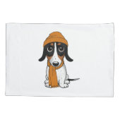 Piebald Dachshund | Schattigee Cartoon Dog met Pet Kussensloop (Achterkant)