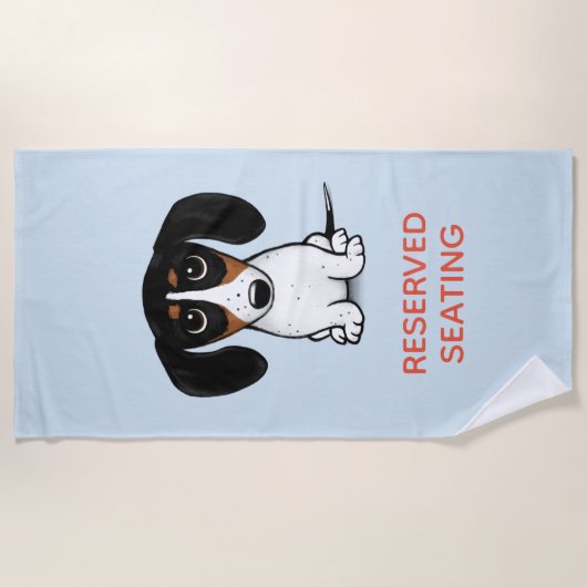 Piebald Dachshund | Schattigee hond met aangepaste Strandlaken (Voorkant)