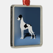 Piebald Great Dane Metalen Ornament (Rechts)