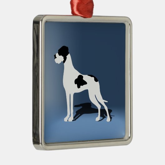 Piebald Great Dane Metalen Ornament (Rechts)