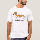 Piebald Love Dachshund T-Shirt (rode markeringen) (Voorkant)