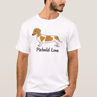 Piebald Love Dachshund T-Shirt (rode markeringen)