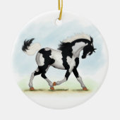 Piebald Overo Pinto Horse Keramisch Ornament (Voorkant)