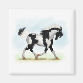 Piebald Overo Pinto Horse Magneet (Voorkant)