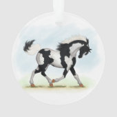 Piebald Overo Pinto Horse Ornament (achterkant)