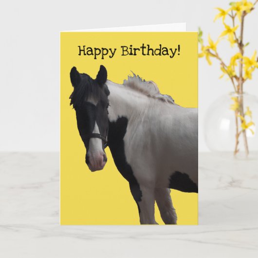 Piebald Paint Pony Kaart (Gele Bloem)