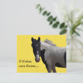 Piebald Paint Pony Wensen Gele Foto Briefkaart (Staand voorkant)