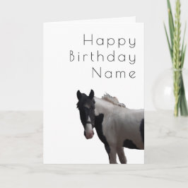 Piebald Pony Deco Birthday Kaart
