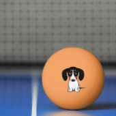 Piebald Teckel Schattigee Cartoon Dog Ping Pong Ba Pingpongbal (Net)