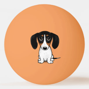 Piebald Teckel Schattigee Cartoon Dog Ping Pong Ba Pingpongbal